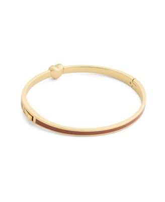 Light Green Signature C Heart Enamel Bangle Boxed Bracelet