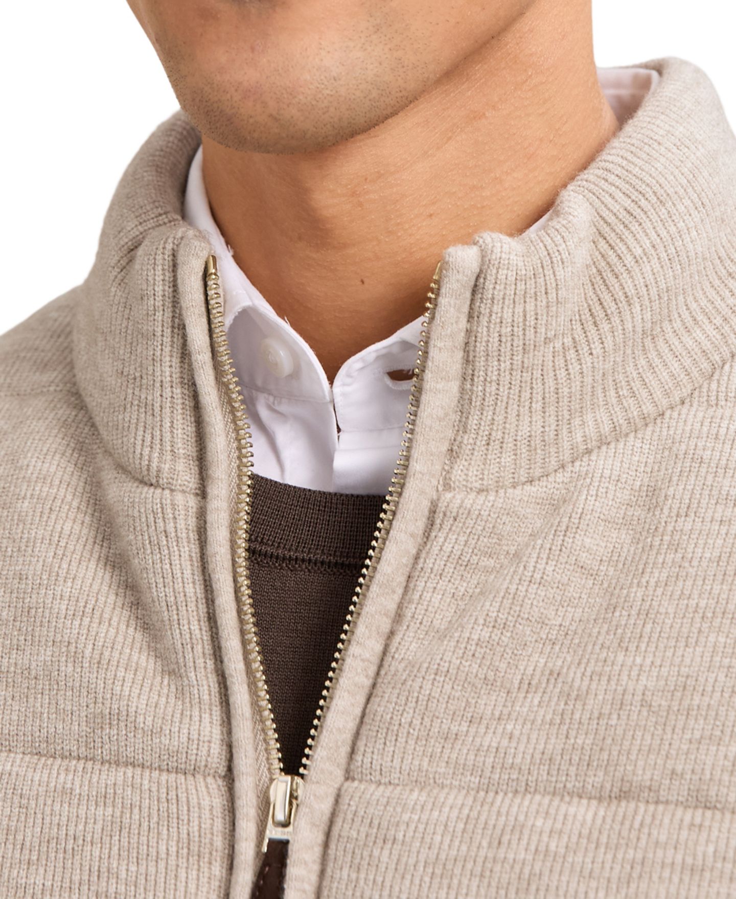 Мужской жилет REISS Otley Rib-Knit Zip-Through Gilet — фото 6