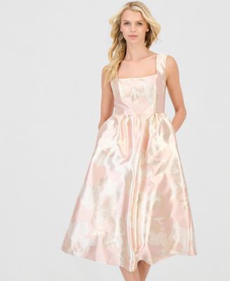 Women's Square-Neck Open-Back Midi Dress