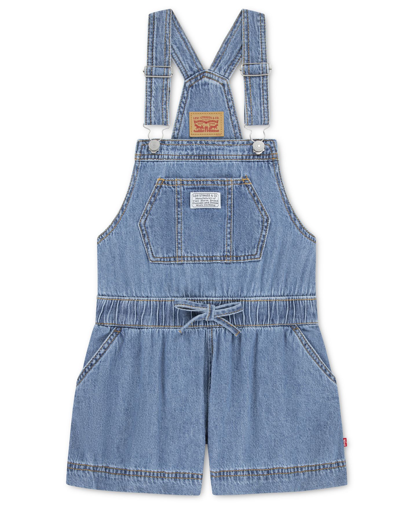 Детский полукомбинезон Levi's с нагрудником, для девочек 7-16 лет, цвет: Средний синий — фото 5