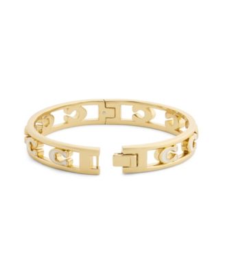 Black Signature C Enamel Openwork Bangle Bracelet