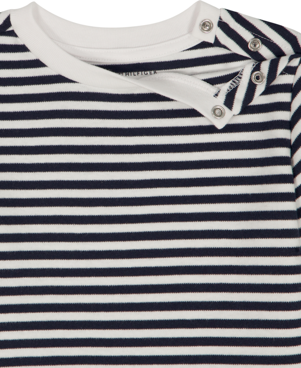 Tommy Hilfiger Baby Boys' Striped Crewneck T-Shirt and Signature Denim Shortalls, 2-Piece Set