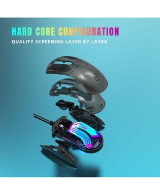 Transparent Wired Gaming Mouse, 12800 DPI Adjustable, RGB Backlight, Ergonomic Lightweight Mouse for Gamers & Office Workers