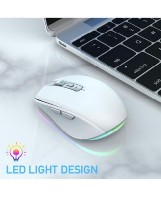 Dual-Mode Wireless Mouse-(2.4G & Bluetooth 5.1), 2400 DPI Adjustable, Silent Click, Type-C Rechargeable