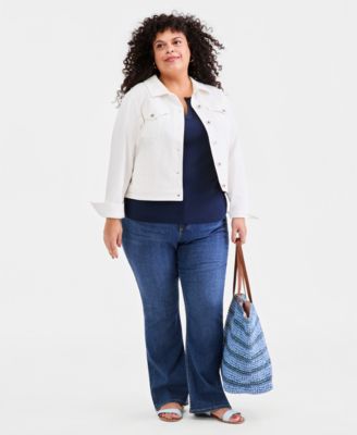 Plus Size Split-Neck Solid Knit Tank Top