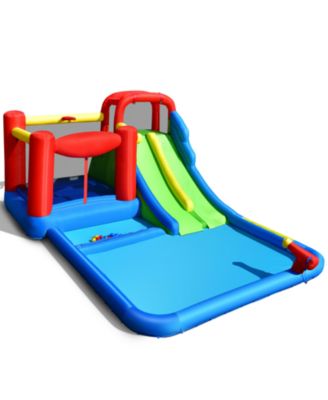 Inflatable Water Slide with Ocean Balls for Kids without Blower