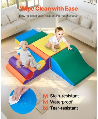 7-Piece Foam Climbing Set for Toddlers - PU Leather Blocks