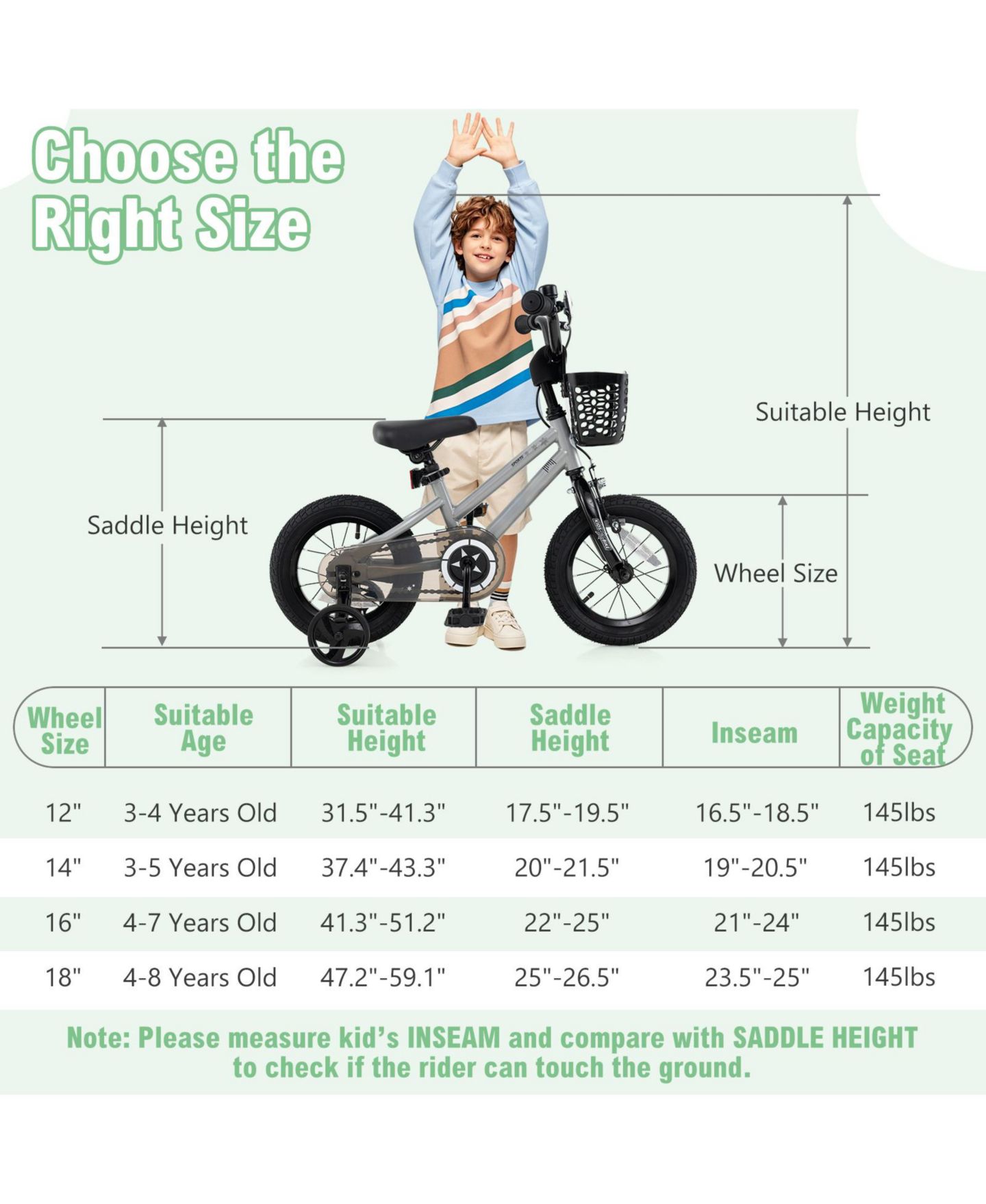 Детская игрушка SUGIFT 12-Inch Adjustable Kids Bike with Transparent Chain Cover, Ages 3-4, цвет: Чёрный — фото 2