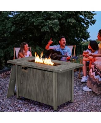 43 Inch 50000 BTU Propane Fire Pit Table with Removable Lid