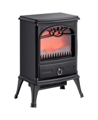 22.8" Freestanding Electric Fireplace Stove Heater 1500W Realistic Flames