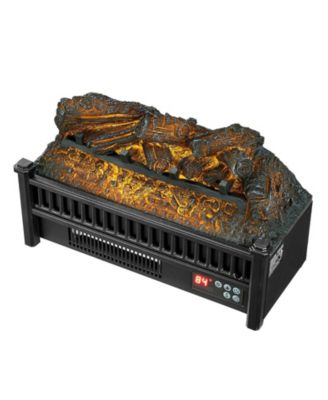 Electric Fireplace Log 20" Insert Heater with Remote 24H Timer Black
