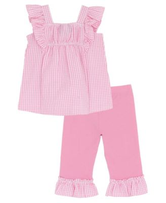Girls' Toddler 2T-4T Square Neck Top and Capri Pants, 2-Piece Set