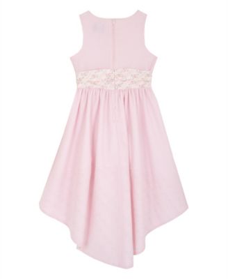 Girls' 7-16 Poplin High-Low Dress & Bag
