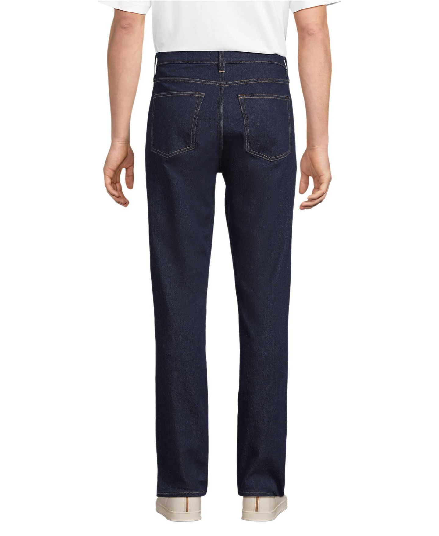 Мужские джинсы Lands' End Stretch Slim Fit Forever Jean, цвет: Синий — фото 3