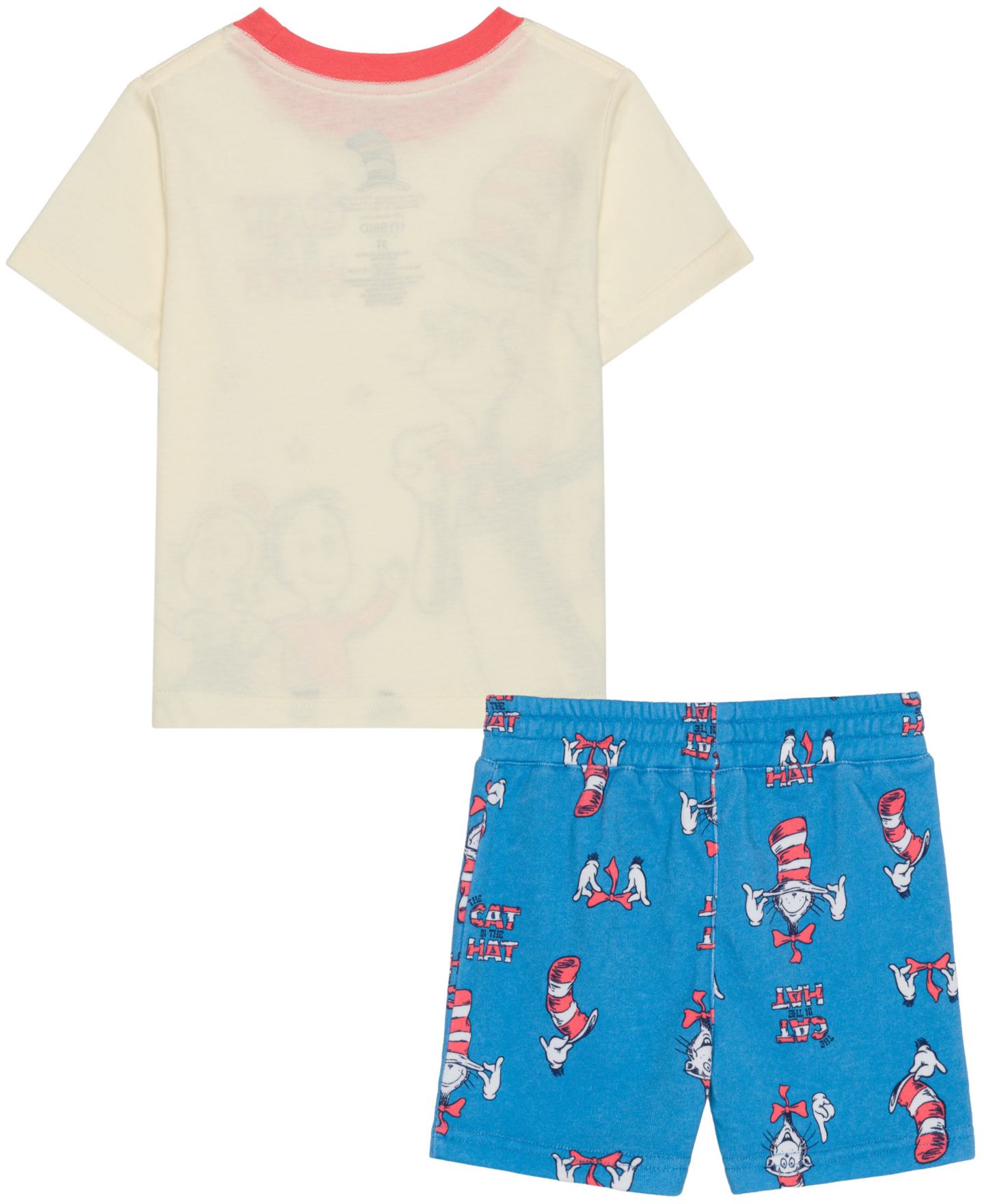 Детский комплект Dr. Seuss The Cat In the Hat для малышей: футболка и шорты, 2T-5T, цвет: Кремовый / Синий — фото 2