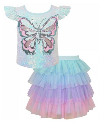 Girls' 2-6X Sequin Butterfly Top and Tutu Skirt, 2-Piece Set