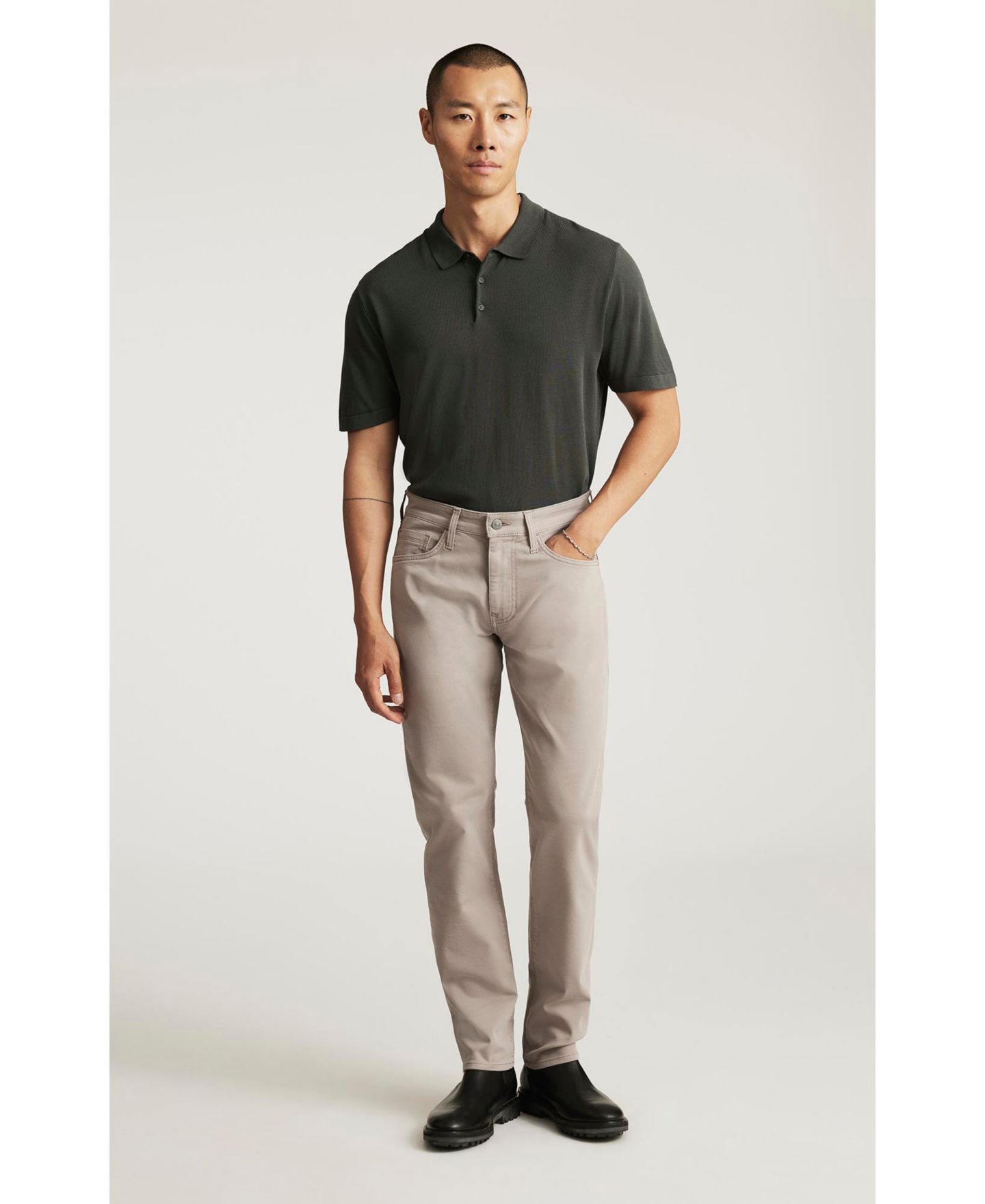 Мужские джинсы Mavi Jeans Marcus Slim Straight Leg in Porcelain Athletic, цвет: Бежевый — фото 1