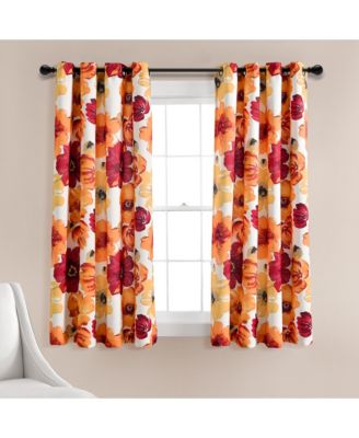 Leah Light Filtering Window Curtain Panels, Pair, 52" W x 63" L Floral Drapes for Bedroom - Farmhouse Decor