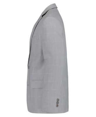 Boys' 8-20 Textured Check Sport Front Button Coat