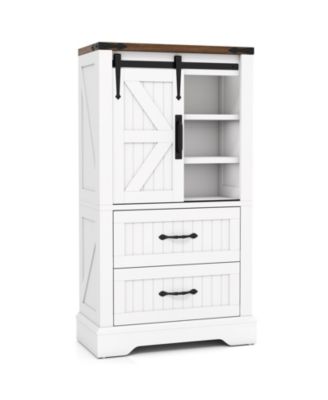 Freestanding Farmhouse Wooden Bathroom Storage Cabinet