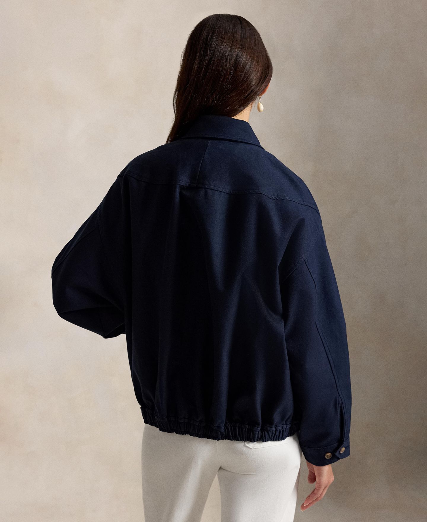 Женская куртка Polo Ralph Lauren Long-Sleeve Bomber, цвет: Тёмно-синий — фото 4
