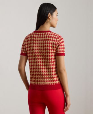 Women's Houndstooth Crewneck Sweater