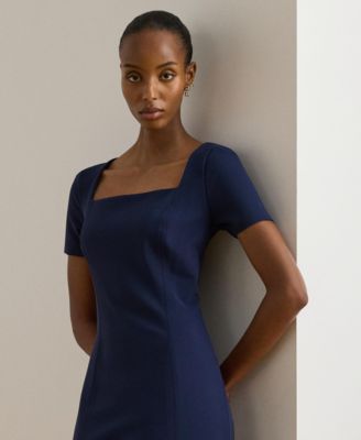 Women's Faille Short-Sleeve Cocktail Dress