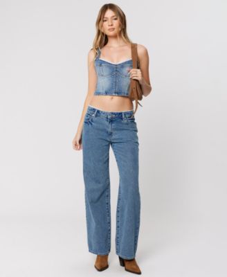 Women's Selena Lace Wide-Leg Baggy Jeans