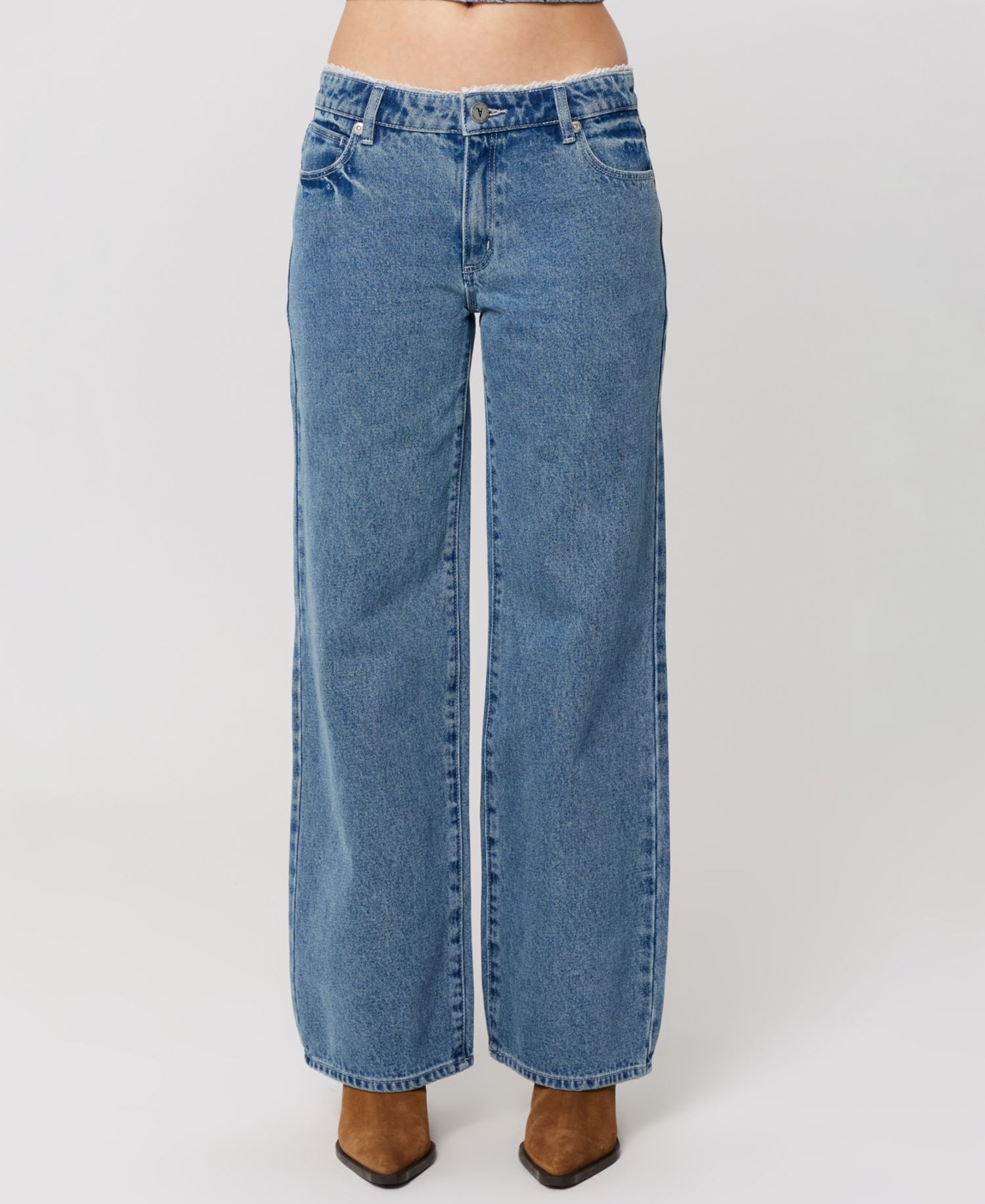 Women's Selena Lace Wide-Leg Baggy Jeans