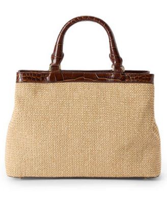 Denise Medium Raffia Satchel Bag