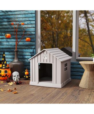 38 inch pointed dog house Spacious Indoor Outdoor Shelter with Removable Roof