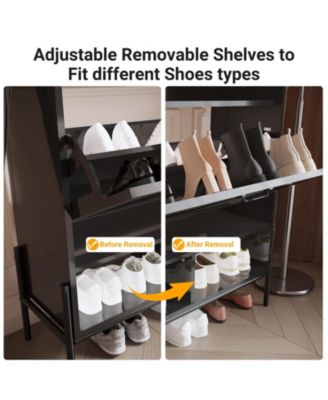 Shoe Storage Cabinet with 2 Flip Drawers, Freestanding Shoe Organizer for Entryway, Hallway