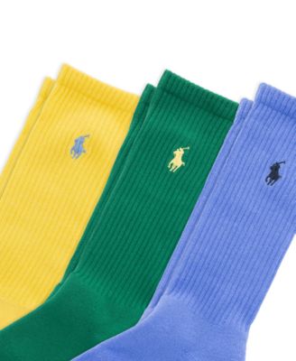 3 Pack Ribbed Cushion Foot Crew Men's Socks