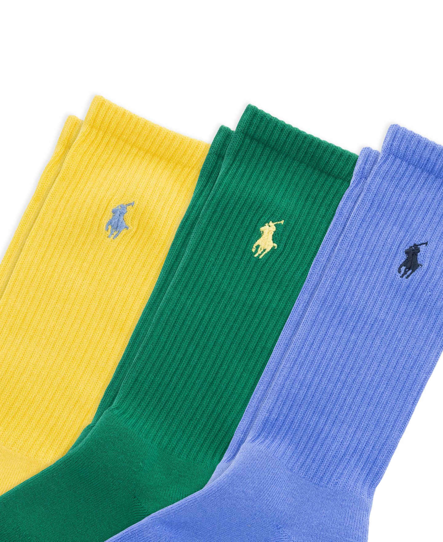 Носки Foot для мужчин, средней высоты, в рубчик, 3 шт. — Polo Ralph Lauren, цвет: Синий / Зелёный — фото 3