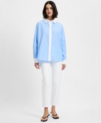 Women's Collared Neck Poplin Shirt