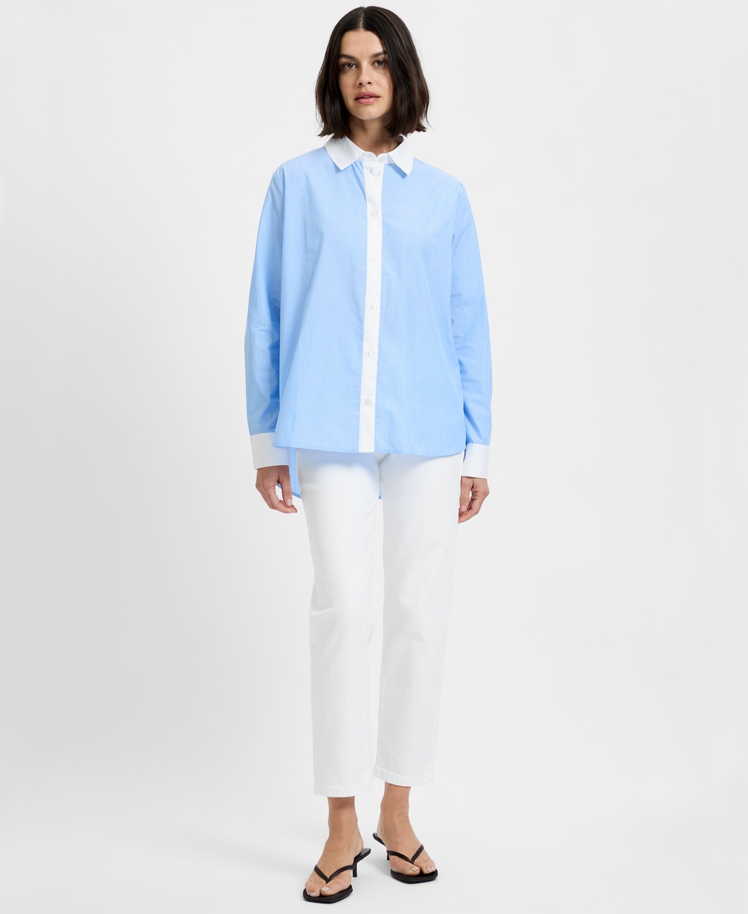 Women's Collared Neck Poplin Shirt