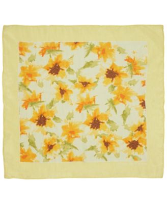 Yellow Floral Square Scarf