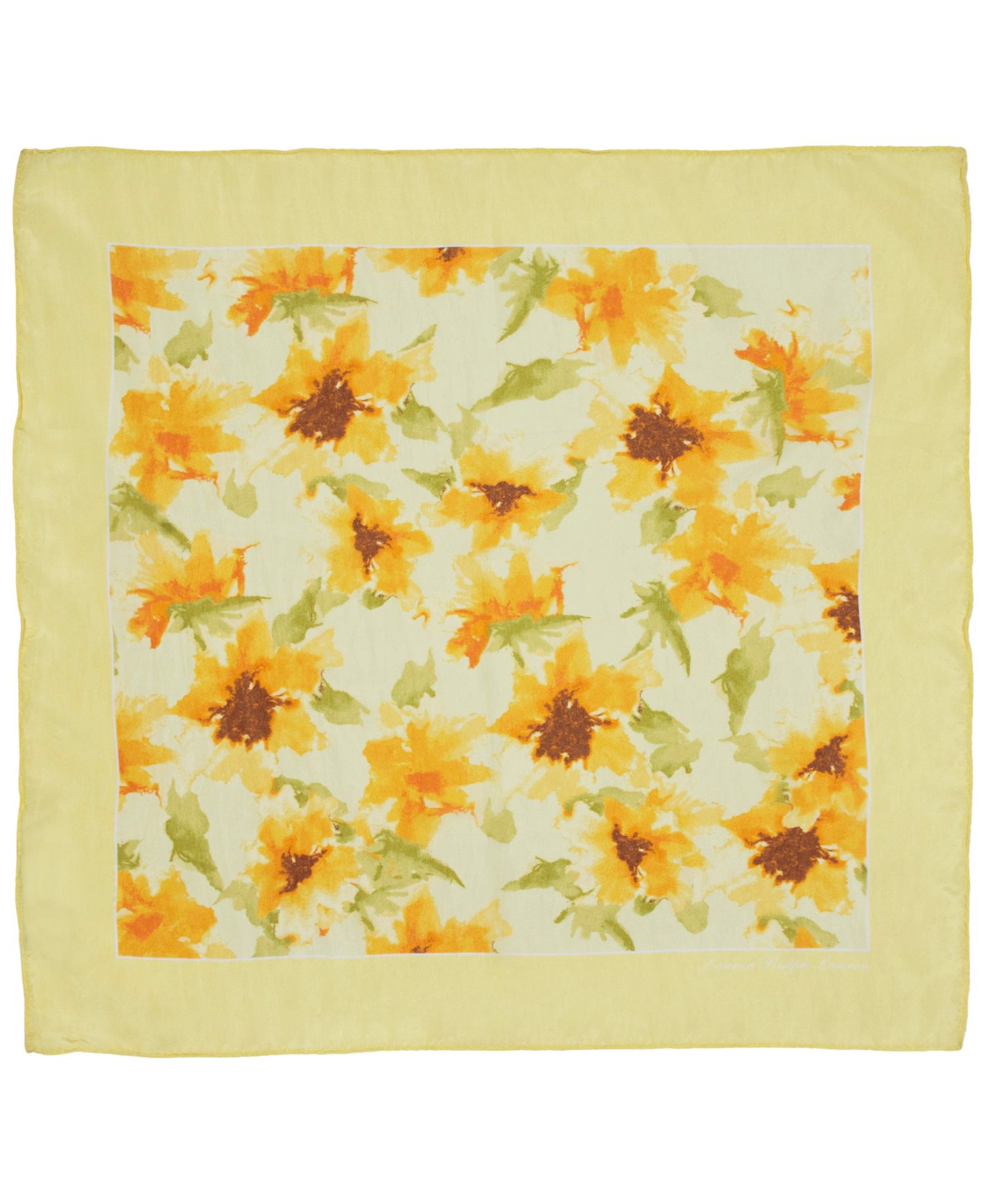 Yellow Floral Square Scarf