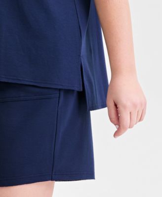 Plus Size Lux Soft French Terry Raw-Hem Top