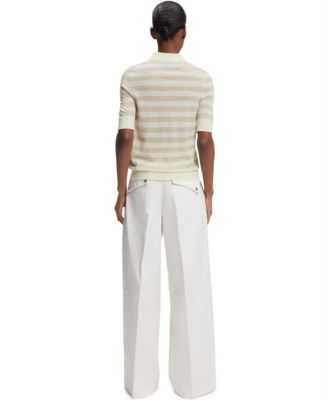 BOSS by Women's Merino Wool Short-Sleeved Sweater