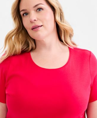 Women's Plus Size Short-Sleeve Scoop-Neck Top