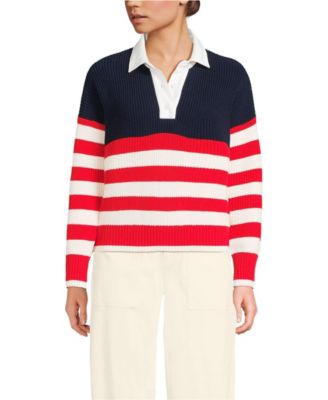 Women's Drifter Rugby with Woven Collar Sweater