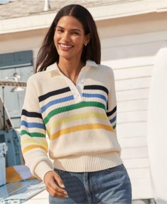 Women's Drifter Rugby with Woven Collar Sweater