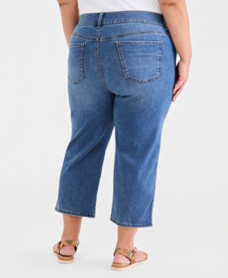 Plus Size High-Rise Shaping Capri Jeans