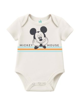 Baby Boys' Mickey Mouse Short-Sleeve Bodysuits, 3-Pack 