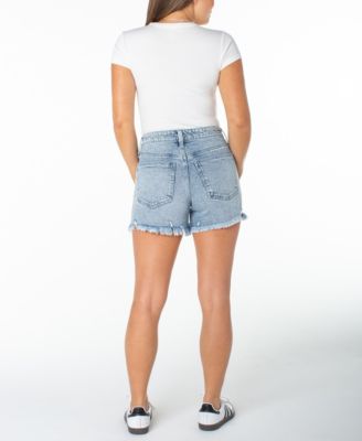 Juniors' Festival High-Rise Fringe-Trim Shorts