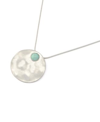 Mother of Pearl Turquoise Disc Pendant Necklace
