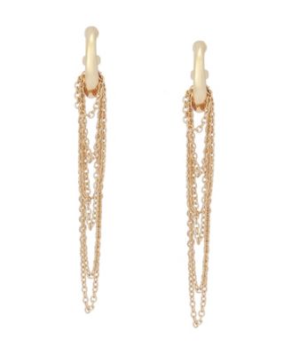Gold Chain Fringe Huggie Earrings