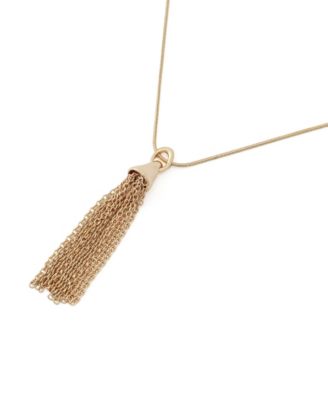 Gold Fringe Tassel Pendant Necklace