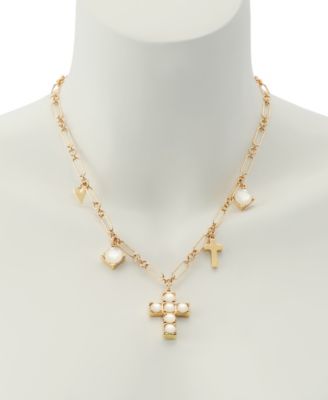 Mother of Pearl Cross Bib Necklace